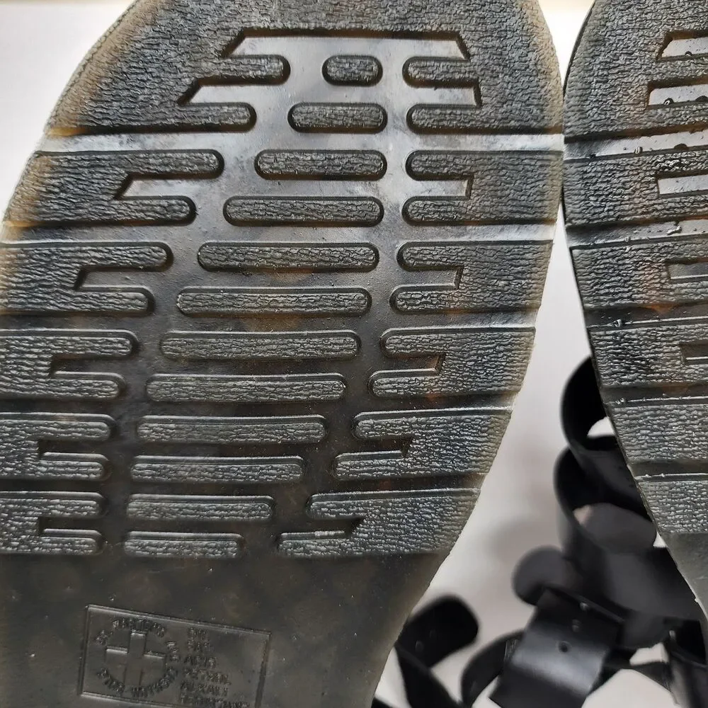 Dr Martens Geraldo Gladiator Sandals Black Leather Mens 10 Womens 11 EUC - Picture 10 of 11